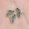 Approx 14.9x13.3mm Pendant Letter Enamel Gold Plated Black Charms Special Gift For Women Jewelry