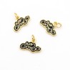 Approx 14.9x13.3mm Pendant Letter Enamel Gold Plated Black Charms Special Gift For Women Jewelry