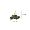 Approx 14.9x13.3mm Pendant Letter Enamel Gold Plated Black Charms Special Gift For Women Jewelry