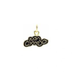 Approx 14.9x13.3mm Pendant Letter Enamel Gold Plated Black Charms Special Gift For Women Jewelry