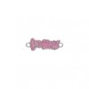 Approx 7x19mm Black Pink Enamel Silver Plated Letter Connector Special Gift Jewelry For Women