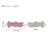 Approx 7x19mm Black Pink Enamel Silver Plated Letter Connector Special Gift Jewelry For Women