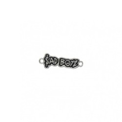 Approx 18.1x6.6mm Letter Silver Plated Black Enamel Connector Special Gift For Women Jewelry