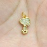 Approx 9.7x19.7mm Pendant Animal Puppy Gold Plated Cubic Zirconia Invisible Setting Charms For Women Jewelry Special Gift