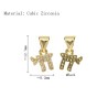 Alphabet Hebrew Chai Jewish Kabbalah Religious Jewelry Gold Plated Copper Metal Cubic Zirconia Pendant