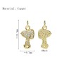 Approx 9.7x19.7mm Pendant Animal Puppy Gold Plated Cubic Zirconia Invisible Setting Charms For Women Jewelry Special Gift