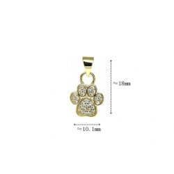 Approx 10.1x18mm Pendant Invisible Setting Animal Footprint Puppy Gold Plated Cubic Zirconia Charms Jewelry Special Gift
