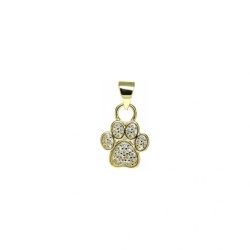 Approx 10.1x18mm Pendant Invisible Setting Animal Footprint Puppy Gold Plated Cubic Zirconia Charms Jewelry Special Gift