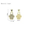 Approx 10.1x18mm Pendant Invisible Setting Animal Footprint Puppy Gold Plated Cubic Zirconia Charms Jewelry Special Gift