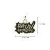 Approx 19.3x16.9mm Gold Plated Letter Black Enamel Pendant Charms Jewelry For Women Special Gift