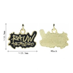 Approx 19.3x16.9mm Gold Plated Letter Black Enamel Pendant Charms Jewelry For Women Special Gift