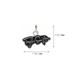 Approx 16.1x13.9mm Letter Pendant Silver Plated Enamel Charms Special Gift Jewelry For Women