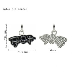 Approx 16.1x13.9mm Letter Pendant Silver Plated Enamel Charms Special Gift Jewelry For Women