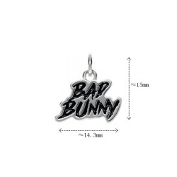 Approx 14.3x15mm Silver Plated Letter Pendant Black Enamel Charms Jewelry For Women Special Gift