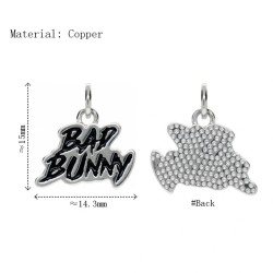 Approx 14.3x15mm Silver Plated Letter Pendant Black Enamel Charms Jewelry For Women Special Gift