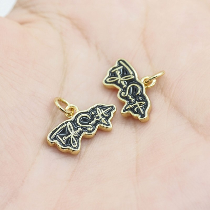 Approx 16.2x13.9mm Pendant Enamel Letter Gold Plated Charms For Women Special Gift Jewelry