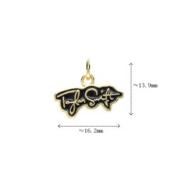 Approx 16.2x13.9mm Pendant Enamel Letter Gold Plated Charms For Women Special Gift Jewelry