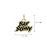 Approx 14.7x15.1mm Gold Plated Pendant Enamel Black Letter Charms For Women Special Gift Jewelry