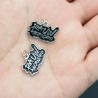 Approx 19.3x17mm Black Enamel Pendant Letter Silver Plated Charms Jewelry Special Gift For Women