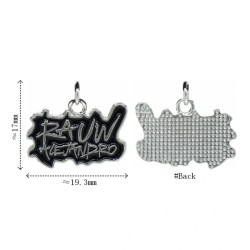 Approx 19.3x17mm Black Enamel Pendant Letter Silver Plated Charms Jewelry Special Gift For Women