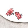 Approx 21.1x16.1mm Letter Gun Plated Enamel Black Pendant Charms Special Gift For Women Jewelry