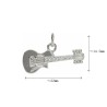 Approx 22x14.5mm Silver Plated Cubic Zirconia Pendant Guitar Musical Invisible Setting Charms For Women Jewelry Special Gift