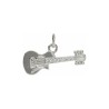 Approx 22x14.5mm Silver Plated Cubic Zirconia Pendant Guitar Musical Invisible Setting Charms For Women Jewelry Special Gift