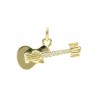 Approx 23x15.2mm Invisible Setting Guitar Musical Pendant Gold Plated Cubic Zirconia Charms Jewelry Special Gift For Women