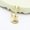 Approx 23x15.2mm Invisible Setting Guitar Musical Pendant Gold Plated Cubic Zirconia Charms Jewelry Special Gift For Women