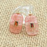 Approx 13.7x26.5mm Gold Plated Oblong Invisible Setting Glass Watermelon Crystal Cubic Zirconia Pendant Jewelry For Women