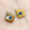 Approx 16.3x21.4mm Square Invisible Setting Gold Plated Cubic Zirconia Serpeggiante Pendant Charms For Women Jewelry