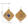Approx 16.3x21.4mm Square Invisible Setting Gold Plated Cubic Zirconia Serpeggiante Pendant Charms For Women Jewelry