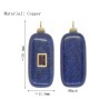 Approx 11.9x30.1mm Stone Lapis Lazuli Square Rectangle Round Coin Shape Gold Plated Invisible Setting Pendant