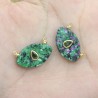 Approx 21.8x13.4mm Zoisite Gold Plated Invisible Setting Drop Shape Religious Turkish Eye Teardrop Pendant Islam Red Charms