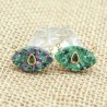 Approx 21.8x13.4mm Zoisite Gold Plated Invisible Setting Drop Shape Religious Turkish Eye Teardrop Pendant Islam Red Charms