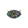 Approx 21.8x13.4mm Zoisite Gold Plated Invisible Setting Drop Shape Religious Turkish Eye Teardrop Pendant Islam Red Charms