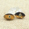 约22.1x13.8毫米电镀金色红色虎眼石锆石铜邪眼泪滴形吊坠