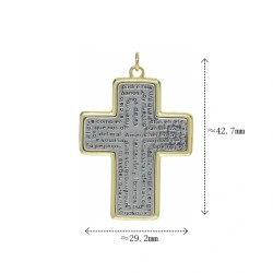 Approx 29.8x43.8mm Jesus Gold Plated Two Electroplated Dual Tone Cross Holy Bible Christian Pendant For Women