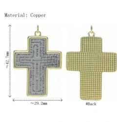 Approx 29.8x43.8mm Jesus Gold Plated Two Electroplated Dual Tone Cross Holy Bible Christian Pendant For Women
