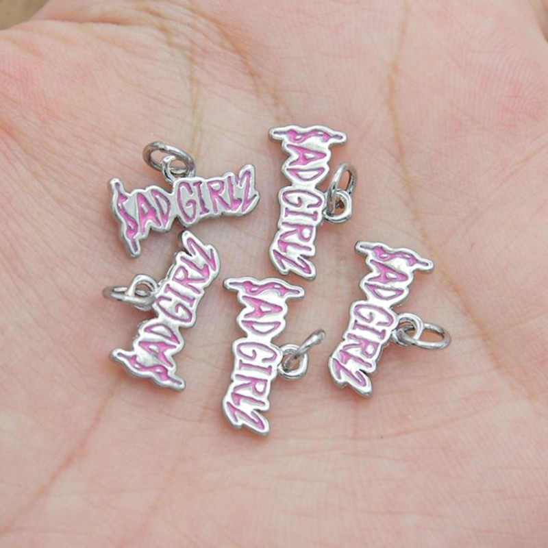 Approx 14.8x12.7mm Black Enamel Letter Pendant Silver Plated Charms For Women Special Gift Jewelry