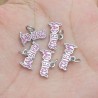 Approx 14.8x12.7mm Black Enamel Letter Pendant Silver Plated Charms For Women Special Gift Jewelry