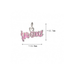 Approx 14.8x12.7mm Black Enamel Letter Pendant Silver Plated Charms For Women Special Gift Jewelry