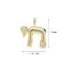 Alphabet Hebrew Chai Jewish Kabbalah Religious Jewelry Gold Plated Copper Metal Cubic Zirconia Pendant