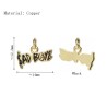 Approx 13.9x12.1mm Enamel Pendant Gold Plated Face Letter Black Charms Special Gift Jewelry For Women