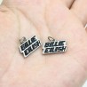 Approx 16.5x14.2mm Alphabet Letter Black Enamel Silver Plated Pendant Charms Jewelry For Women Special Gift