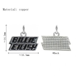 Approx 16.5x14.2mm Alphabet Letter Black Enamel Silver Plated Pendant Charms Jewelry For Women Special Gift