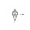 Approx 11.4x22.3mm Silver Plated Clear Cubic Zirconia Skull Animal Invisible Setting Halloween Pendant Charms