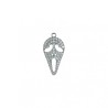 Approx 11.4x22.3mm Silver Plated Clear Cubic Zirconia Skull Animal Invisible Setting Halloween Pendant Charms