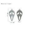 Approx 11.4x22.3mm Silver Plated Clear Cubic Zirconia Skull Animal Invisible Setting Halloween Pendant Charms