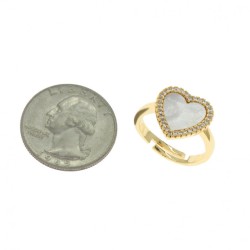 Adjustable Gift Her Gold Plated Invisible Setting Cubic Zirconia White Shell Point Ring Jewelry For Women